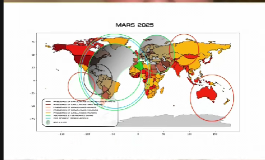 Carte du monde — Mars 2025