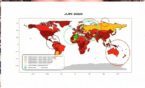 Carte du monde — Juin 2025