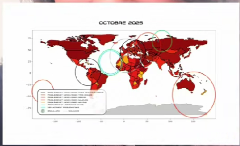 Carte du monde — Octobre 2025